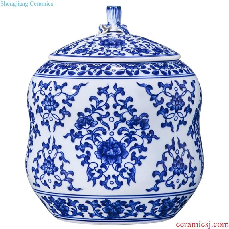 Jingdezhen ceramics imitation qing qianlong bound lotus flower tea pot of new Chinese style household adornment rich ancient frame furnishing articles sitting room