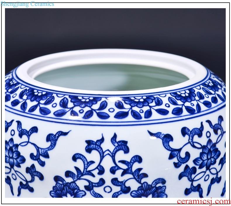 Jingdezhen ceramics imitation qing qianlong bound lotus flower tea pot of new Chinese style household adornment rich ancient frame furnishing articles sitting room