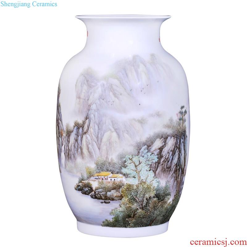 Jingdezhen ceramics hand-painted powder enamel decoration cylinder cornucopia of new Chinese style household furnishing articles sitting room collection