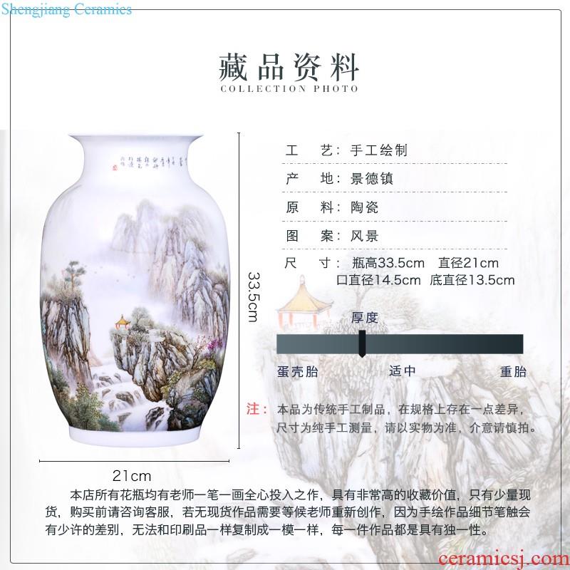 Jingdezhen ceramics hand-painted powder enamel decoration cylinder cornucopia of new Chinese style household furnishing articles sitting room collection