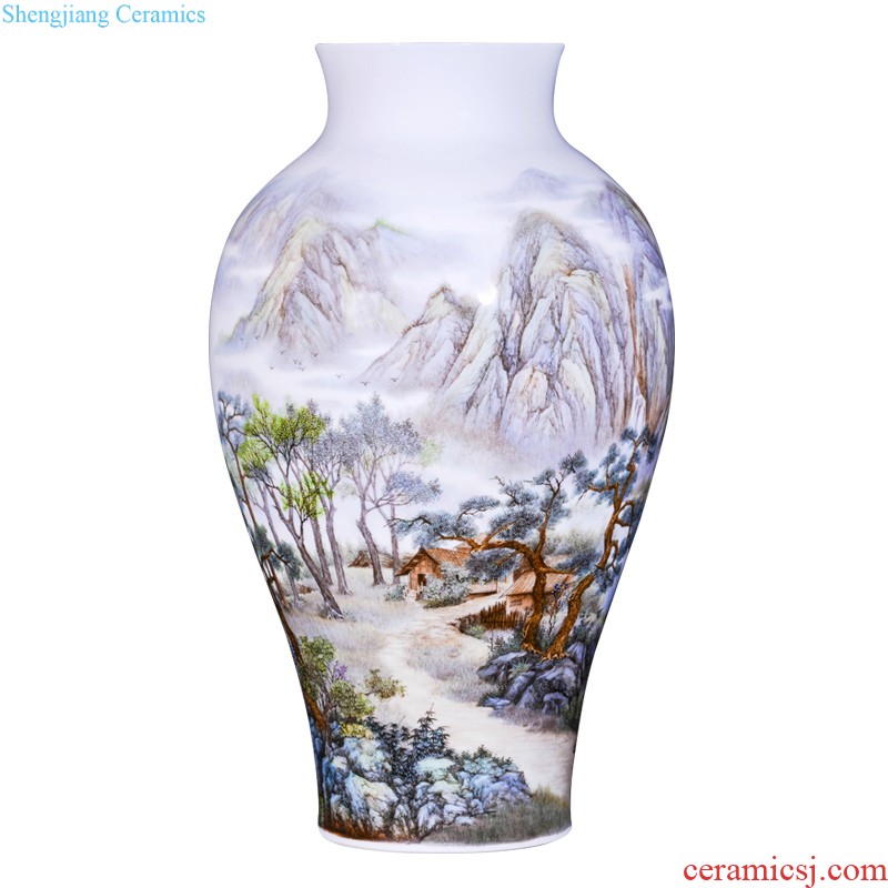 Jingdezhen ceramic color bucket melon leng vase sitting room the bedroom TV ark of new Chinese style household decorative items furnishing articles