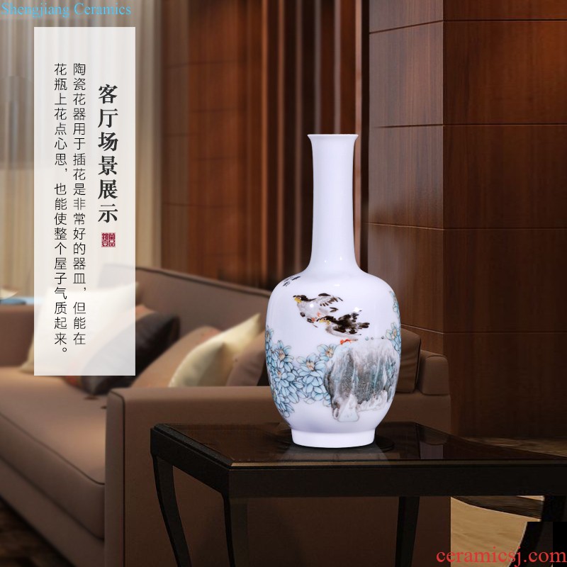 Jingdezhen ceramics hand-painted porcelain vase landscape into the sitting room of Chinese style household adornment desktop TV ark furnishing articles