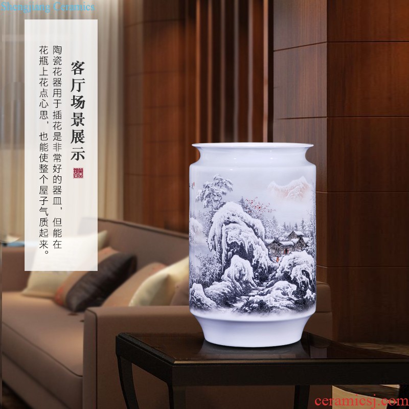 Jingdezhen ceramics hand-painted pastel sifang dress and home decoration collection of new Chinese style antique vase