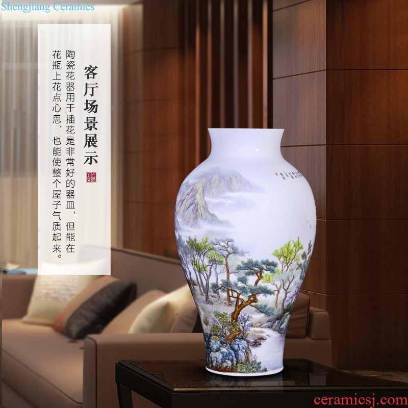 Jingdezhen ceramic color bucket melon leng vase sitting room the bedroom TV ark of new Chinese style household decorative items furnishing articles