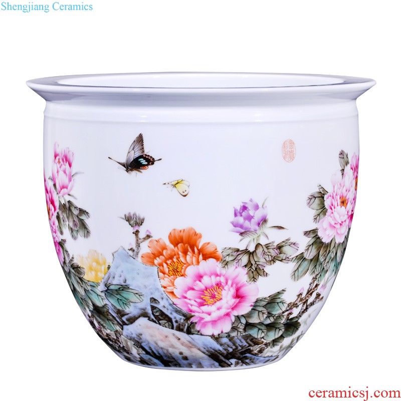 High-quality goods of jingdezhen ceramics Hu Guangzhen hand-painted heavy powder enamel new Chinese style household decorative vase furnishing articles