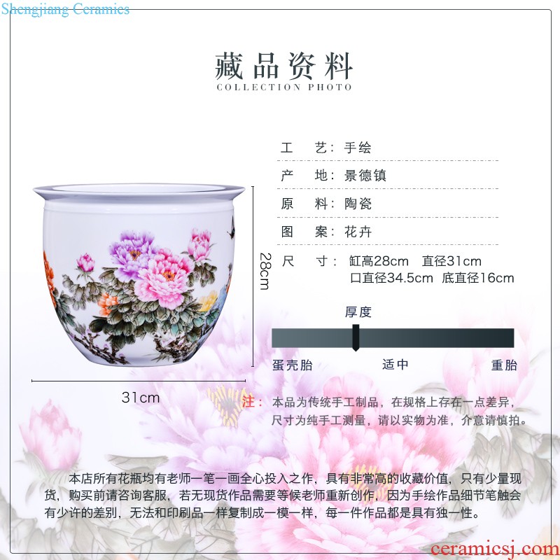 High-quality goods of jingdezhen ceramics Hu Guangzhen hand-painted heavy powder enamel new Chinese style household decorative vase furnishing articles