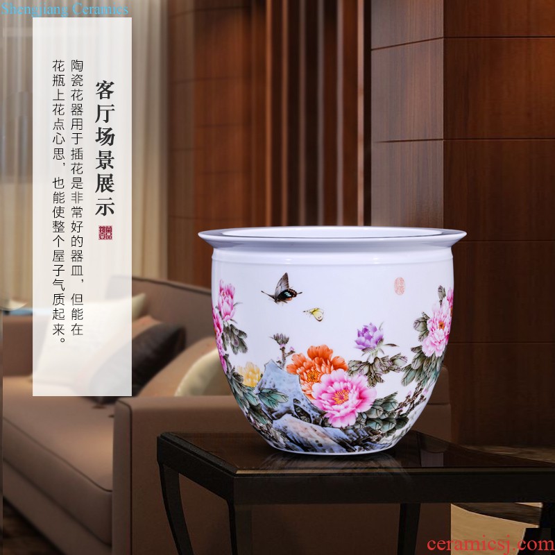 High-quality goods of jingdezhen ceramics Hu Guangzhen hand-painted heavy powder enamel new Chinese style household decorative vase furnishing articles