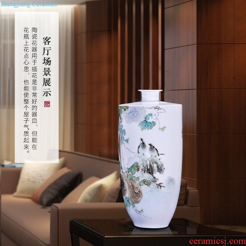 High-quality goods of jingdezhen ceramics hand-painted pastel jean high across the carp decorative vase collection of new Chinese style household furnishing articles