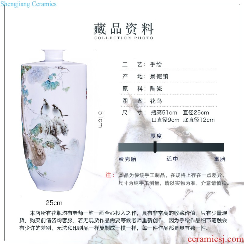 High-quality goods of jingdezhen ceramics hand-painted pastel jean high across the carp decorative vase collection of new Chinese style household furnishing articles