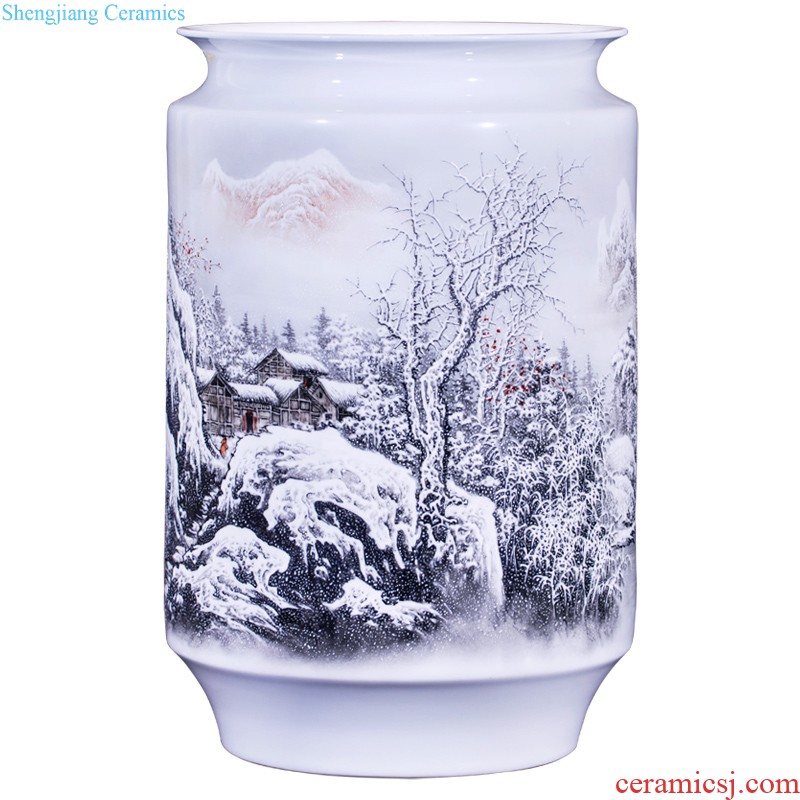 Jingdezhen ceramics hand-painted pastel sifang dress and home decoration collection of new Chinese style antique vase