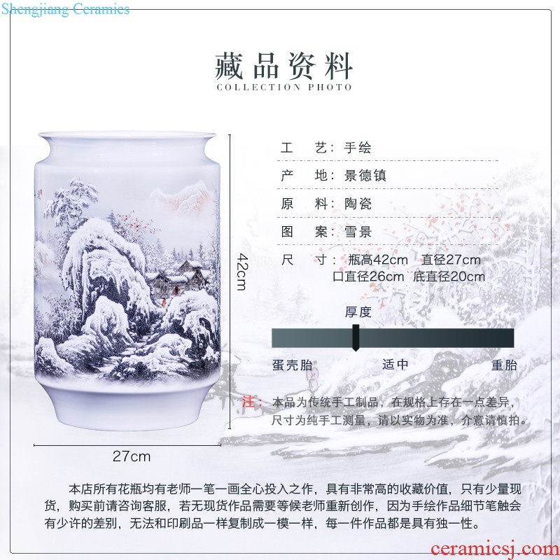 Jingdezhen ceramics hand-painted pastel sifang dress and home decoration collection of new Chinese style antique vase