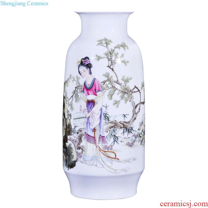 Master of jingdezhen ceramics hand-painted pastel landscape decoration vase sitting room furniture collection of new Chinese style furnishing articles