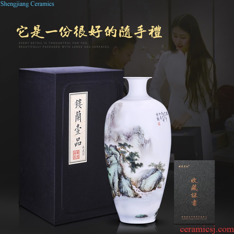 Jingdezhen ceramics archaize the blue paint wrap lotus flower design Chinese vase decorative household items furnishing articles