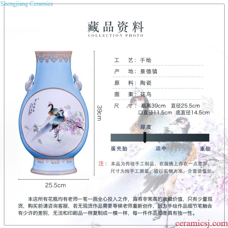 Jingdezhen ceramics hand-painted powder enamel of large vases, new Chinese style living room flower arranging home furnishing articles