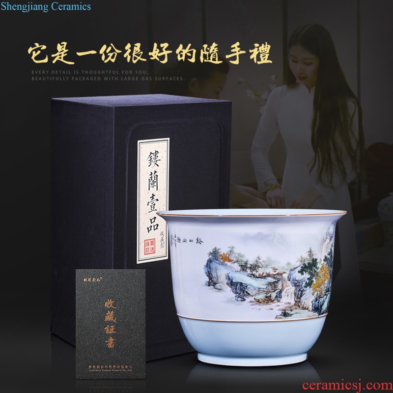 Jingdezhen ceramics hand-painted sculpture collection of new Chinese style household vase sitting room adornment furnishing articles wedding gift