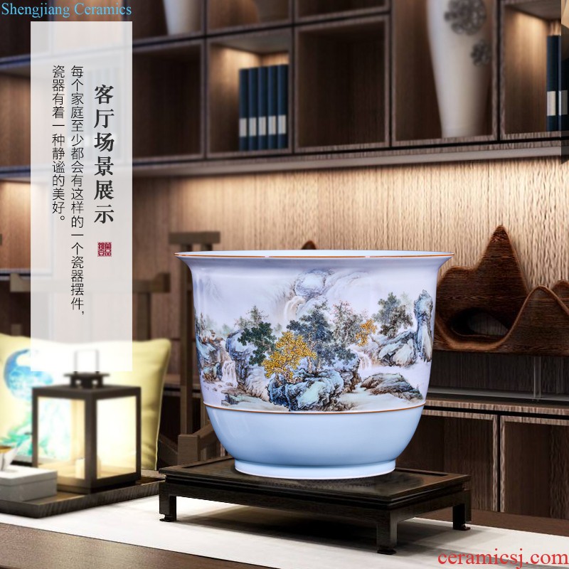 Jingdezhen ceramics hand-painted sculpture collection of new Chinese style household vase sitting room adornment furnishing articles wedding gift