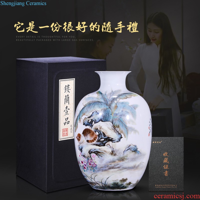 Jingdezhen ceramic colored enamel colour many children were floret bottle collection of adornment of Chinese style household furnishing articles