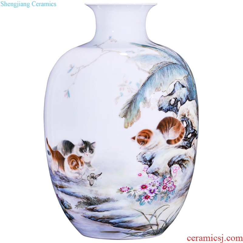 Jingdezhen ceramic colored enamel colour many children were floret bottle collection of adornment of Chinese style household furnishing articles