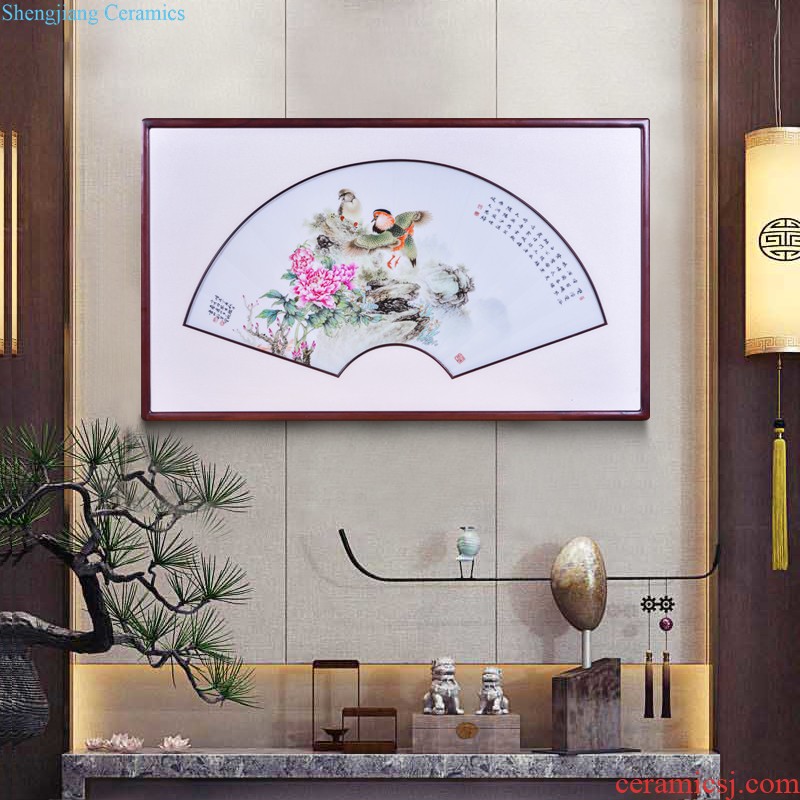 Jingdezhen ceramics hand-painted dragon world porcelain plate painting background of new Chinese style household adornment wall hanging