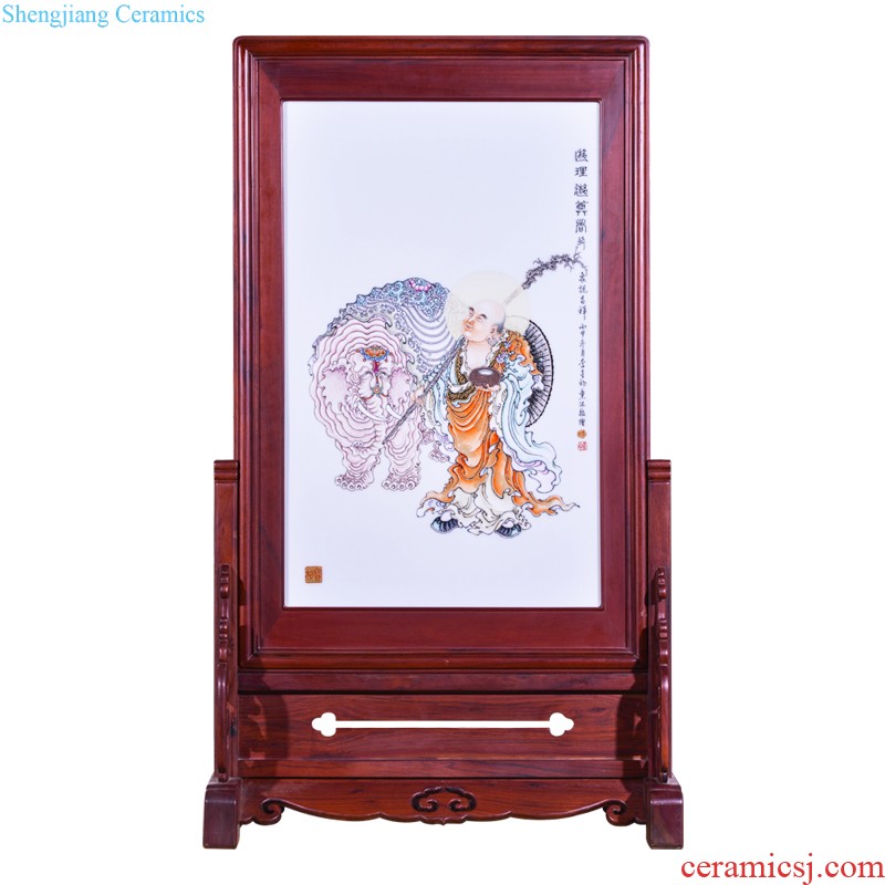 Jingdezhen ceramics hand-painted lotus scenery gold porcelain plate painter sitting room adornment background wall hanging in furnishing articles