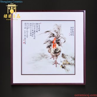 Jingdezhen ceramics hand-painted dragon world porcelain plate painting background of new Chinese style household adornment wall hanging