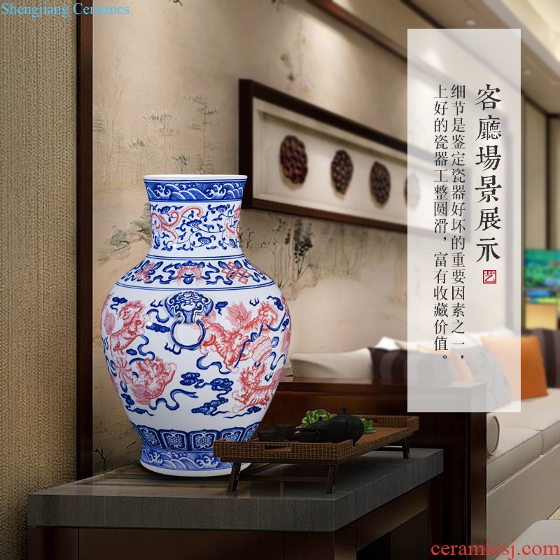 Jingdezhen ceramics hand-painted pastel landscape feng shui home sitting room adornment rich ancient frame hiding place vase