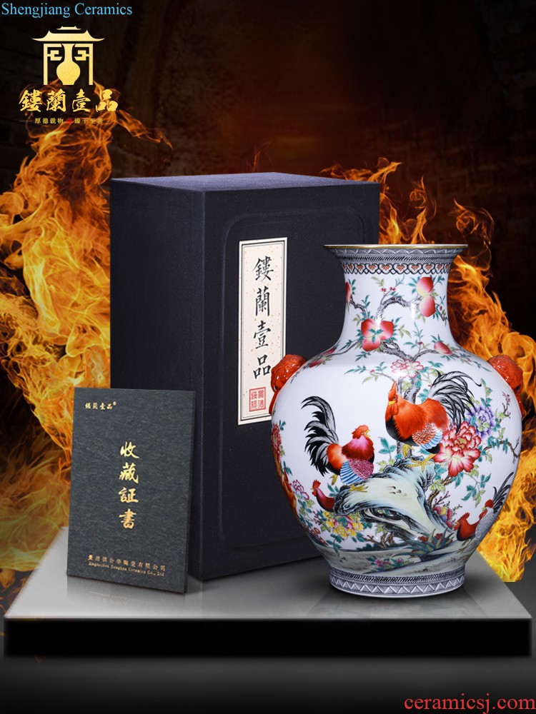 Jingdezhen ceramics archaize qianlong blue celestial large vases, Chinese style living room TV ark home decoration furnishing articles