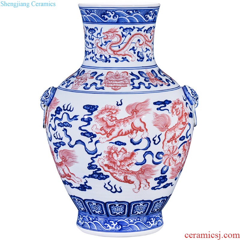 Jingdezhen ceramics hand-painted pastel landscape feng shui home sitting room adornment rich ancient frame hiding place vase