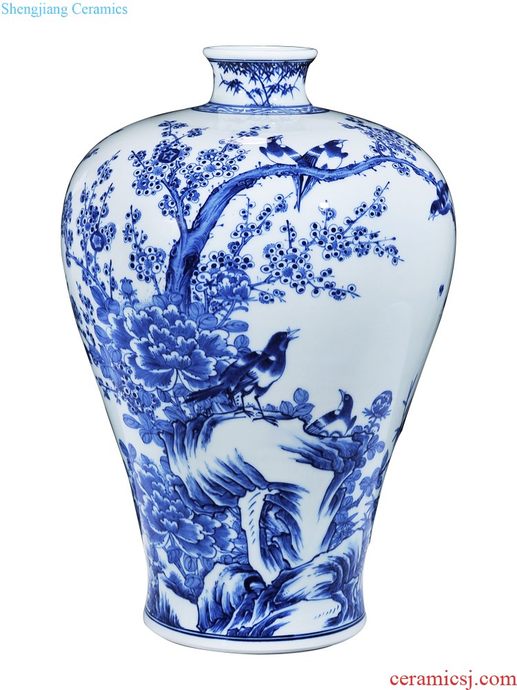 Jingdezhen ceramics hand-painted ceramic big vase sofa TV ark adornment of Chinese style household furnishing articles with a gift