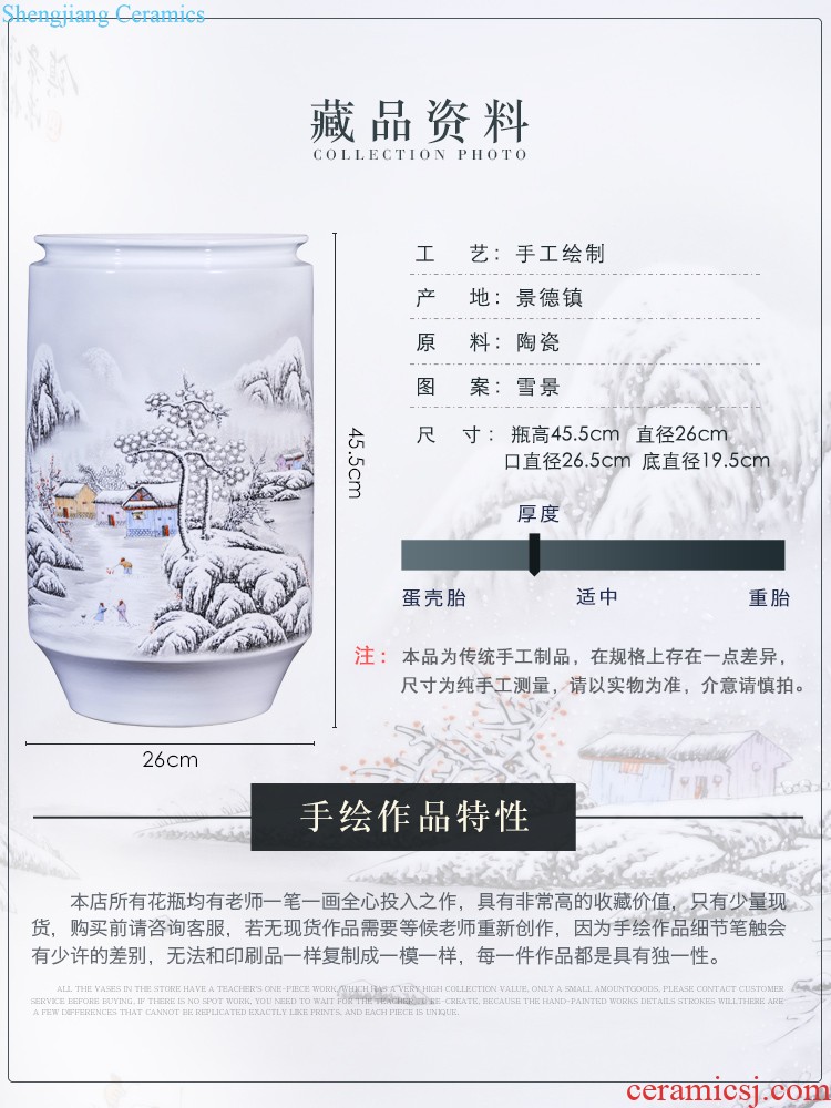 Hand-painted porcelain of jingdezhen ceramics large vases, Chinese style is contemporary and contracted sitting room sofa bedroom adornment furnishing articles