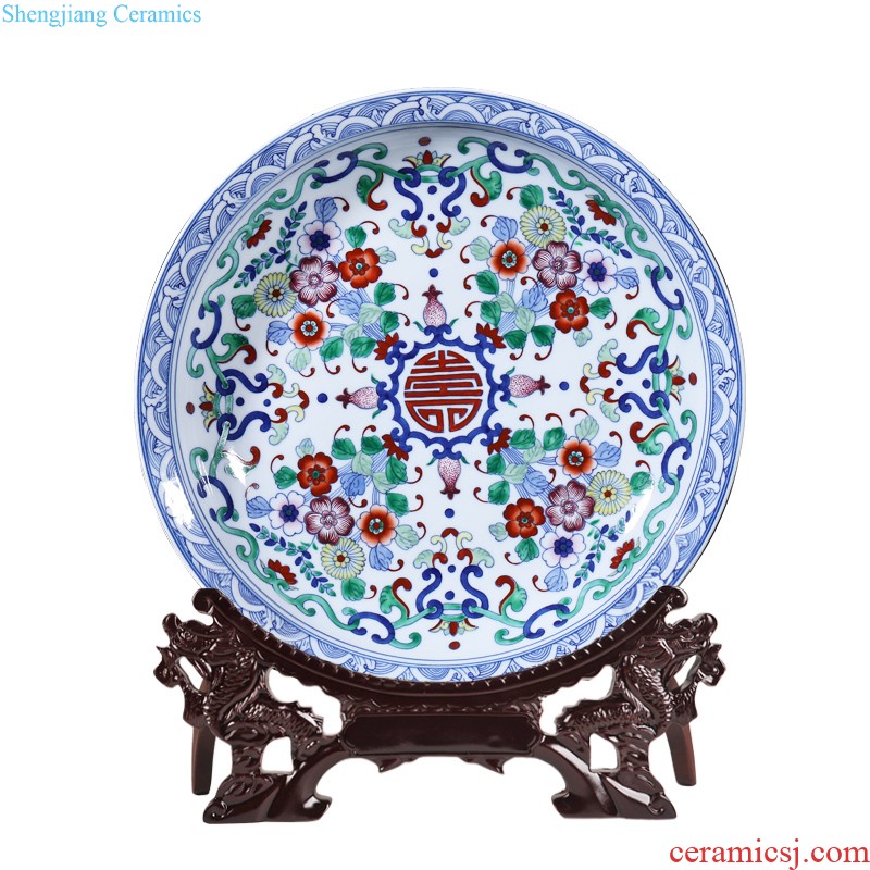 Jingdezhen ceramics archaize bon 巩红 big new Chinese style household porcelain, Kowloon hang dish hanging decorative furnishing articles