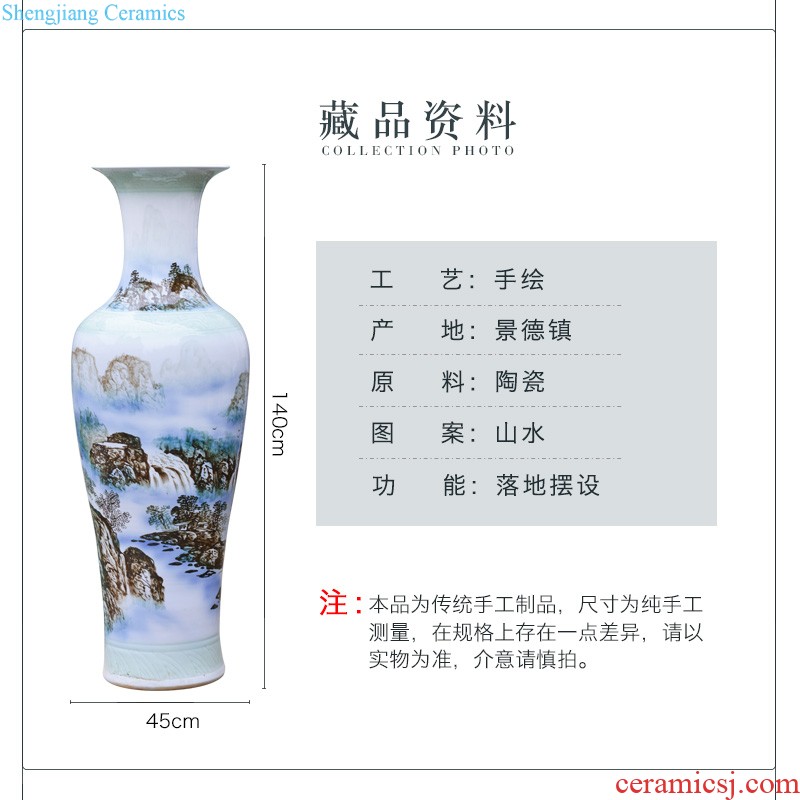 Jingdezhen ceramic hand-painted flower arranging thin foetus vase furnishing articles of modern Chinese style of new Chinese style household decorative sitting room