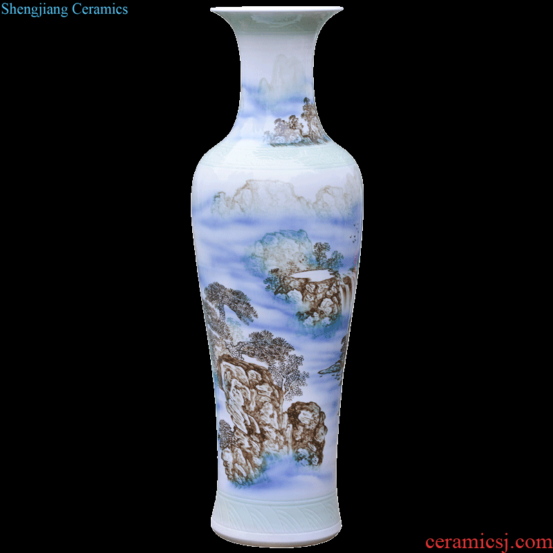 Jingdezhen blue and white ceramics of large vases, new Chinese style villa living room decoration to the hotel hotel furnishing articles