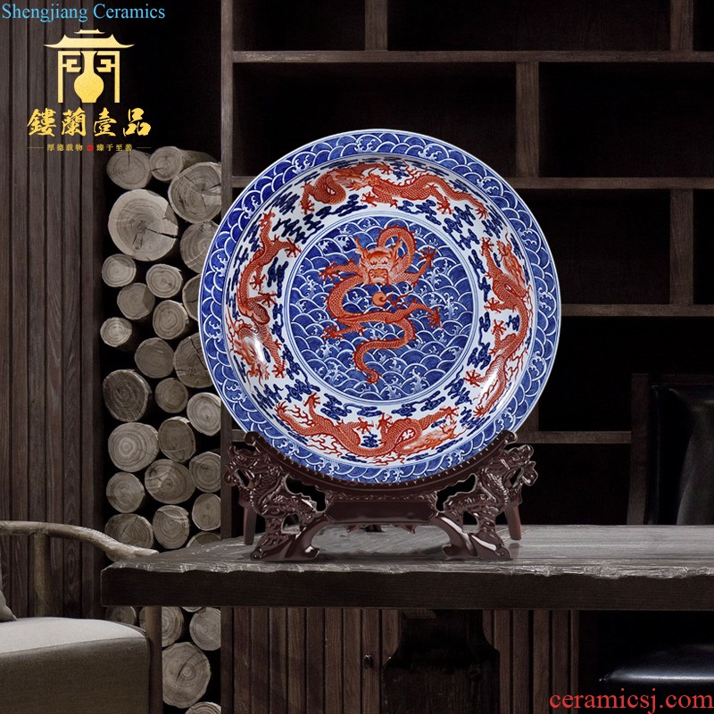 Jingdezhen ceramics archaize hollow out big new Chinese style household porcelain enamel hang dish hanging decorative bottle furnishing articles