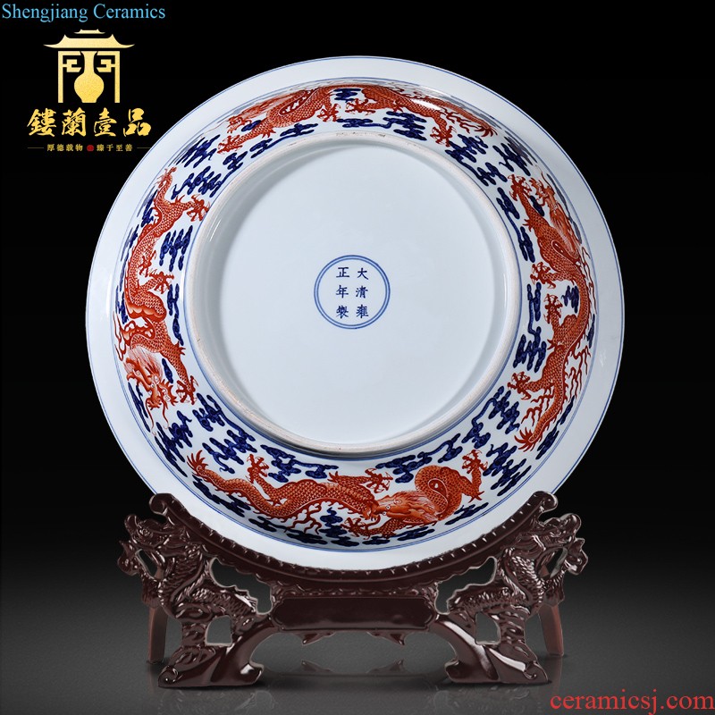 Jingdezhen ceramics archaize hollow out big new Chinese style household porcelain enamel hang dish hanging decorative bottle furnishing articles