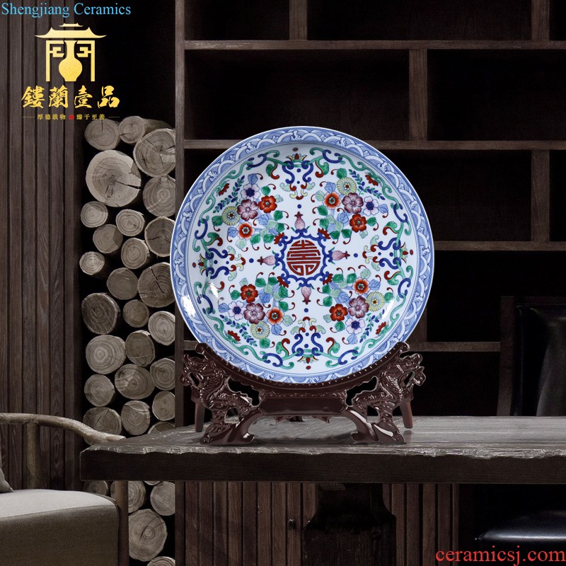 Jingdezhen ceramics archaize bon 巩红 big new Chinese style household porcelain, Kowloon hang dish hanging decorative furnishing articles