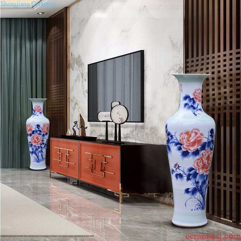 Jingdezhen ceramics has a long history of large vases, new Chinese style villa living room hotel opening furnishing articles