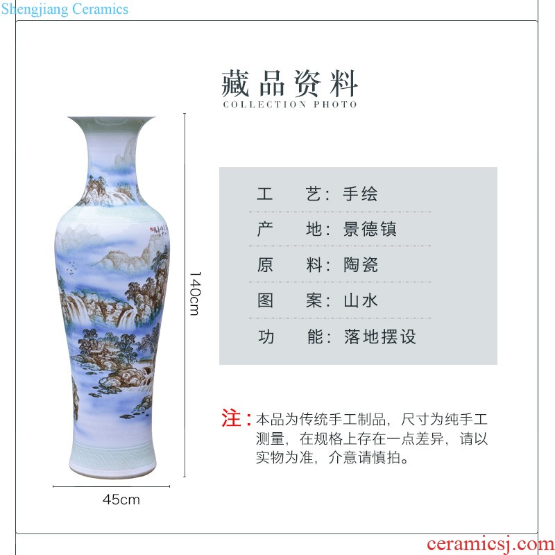 Jingdezhen blue and white ceramics of large vases, new Chinese style villa living room decoration to the hotel hotel furnishing articles