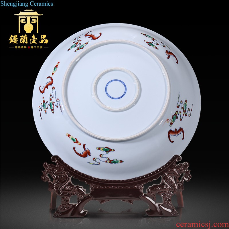 Jingdezhen ceramics archaize bon 巩红 big new Chinese style household porcelain, Kowloon hang dish hanging decorative furnishing articles