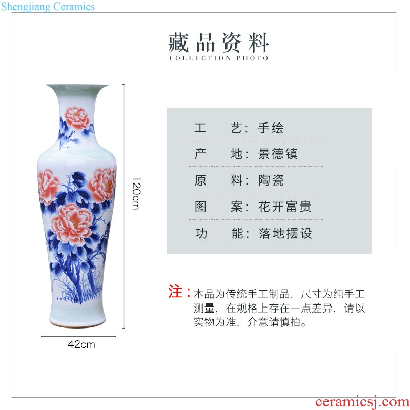 Jingdezhen ceramics has a long history of large vases, new Chinese style villa living room hotel opening furnishing articles