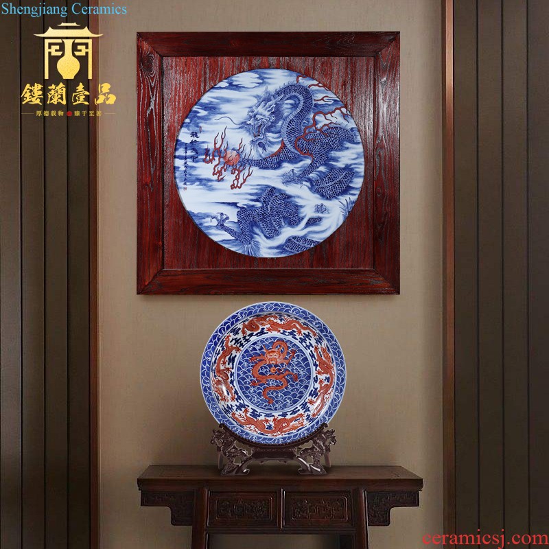 Jingdezhen ceramics archaize hollow out big new Chinese style household porcelain enamel hang dish hanging decorative bottle furnishing articles