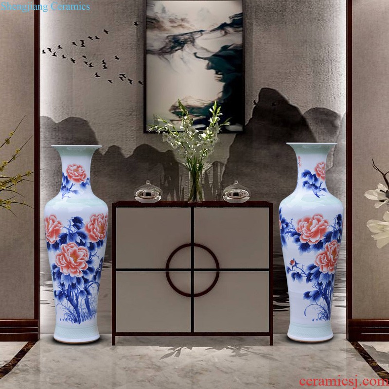 Jingdezhen ceramics has a long history of large vases, new Chinese style villa living room hotel opening furnishing articles