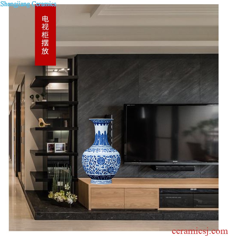 Sharply aj35 jingdezhen ceramics glaze of large vases, flower arranging office decoration handicraft furnishing articles in the living room