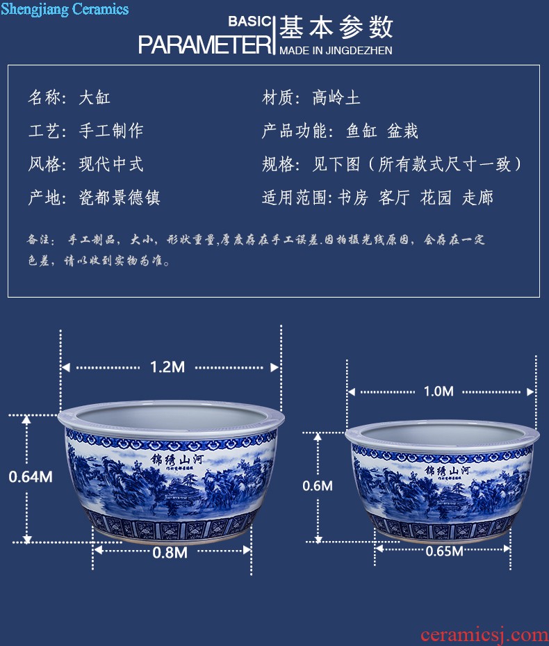 Jingdezhen ceramics hand-painted scenery large vases, new Chinese style household decorations sitting room floor office furnishing articles