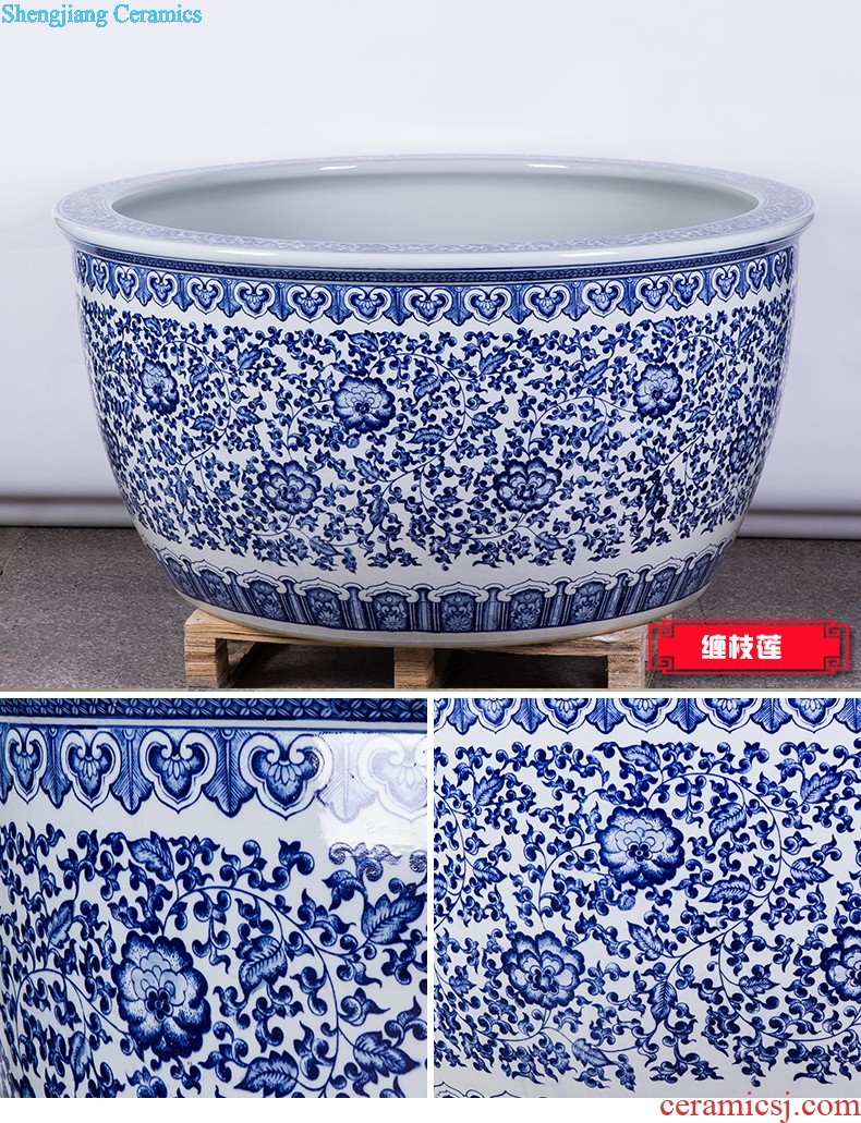 Jingdezhen ceramics hand-painted scenery large vases, new Chinese style household decorations sitting room floor office furnishing articles