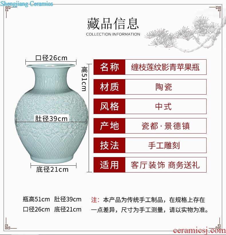 Jingdezhen ceramics snow home furnishing articles of large vase flower arranging the sitting room porch decoration decoration large Z8