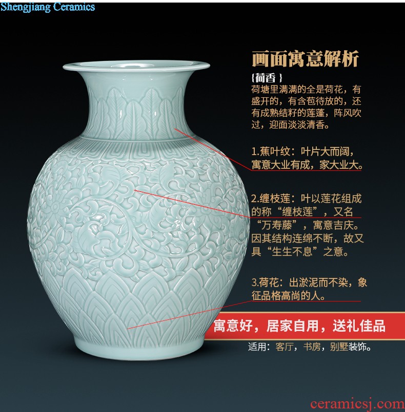 Jingdezhen ceramics snow home furnishing articles of large vase flower arranging the sitting room porch decoration decoration large Z8