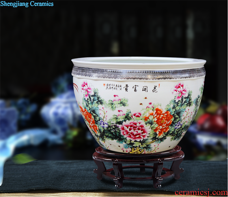 Jingdezhen ceramic masters hand draw Chinese blue and white porcelain vase furnishing articles of Chinese style decoration decoration large living room