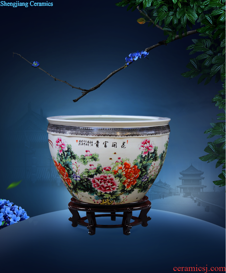 Jingdezhen ceramic masters hand draw Chinese blue and white porcelain vase furnishing articles of Chinese style decoration decoration large living room