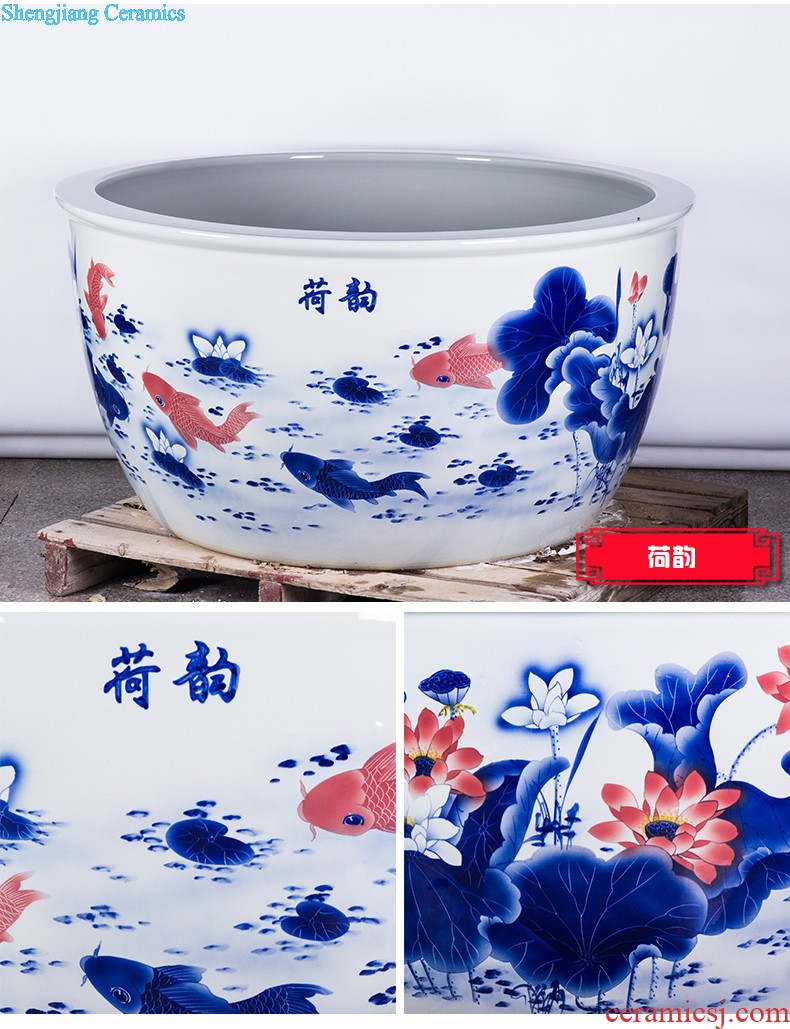 Jingdezhen ceramics hand-painted scenery large vases, new Chinese style household decorations sitting room floor office furnishing articles